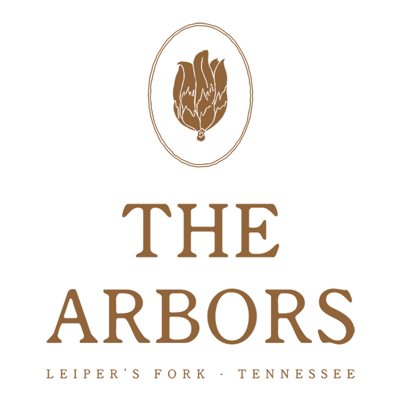 Vertical stacked color logo variation displaying the primary brand typography for The Arbors.