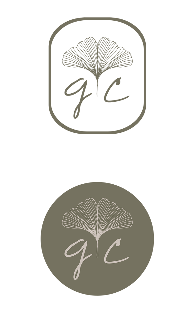 Vertical stacked brand mark variations showcasing the alternative logo layouts for Glenn Certain.