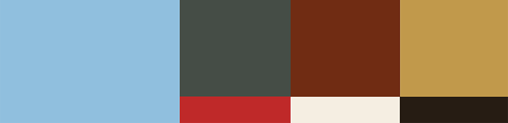 Primary color palette designed for O'Sullivans Courthouse Travel Tours.