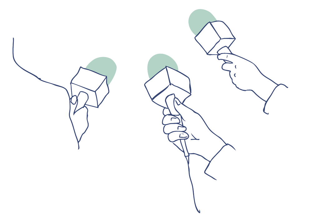Line drawing of extended media microphones, representing MBPR's power to amplify stories and secure widespread press coverage.